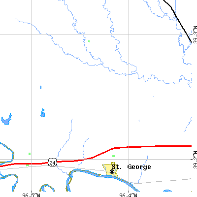 Zip code 66535 close-up map