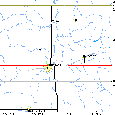 Zip code 66538 close-up map