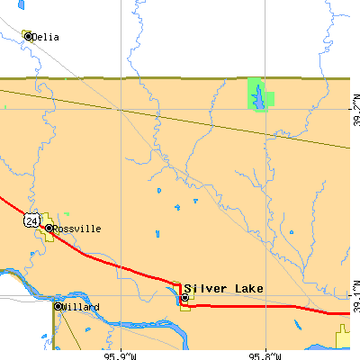 Zip code 66539 close-up map
