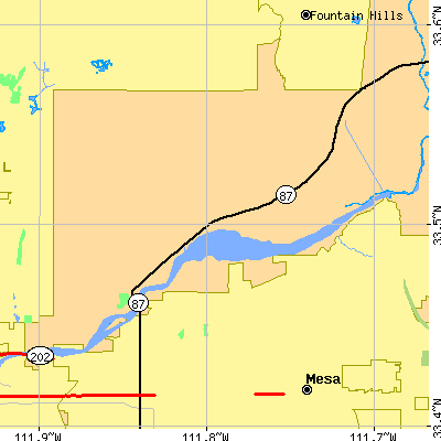 Zip code 85256 close-up map