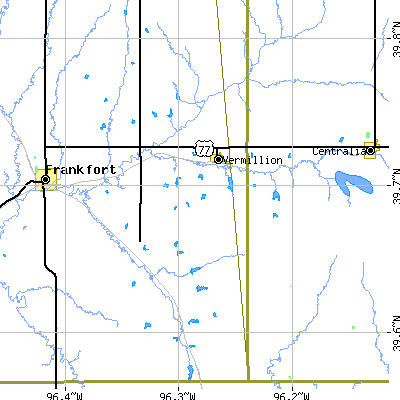 Zip code 66544 close-up map