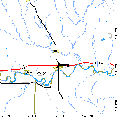 Zip code 66547 close-up map