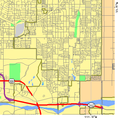 Zip code 85257 close-up map
