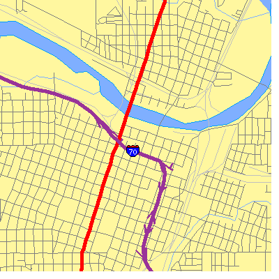 Zip code 66603 close-up map