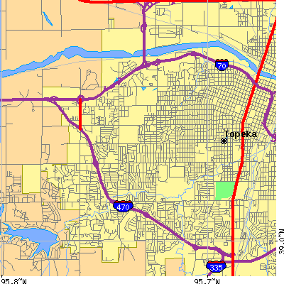 Zip code 66604 close-up map