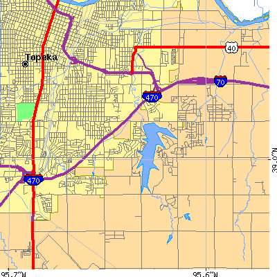 Zip code 66605 close-up map