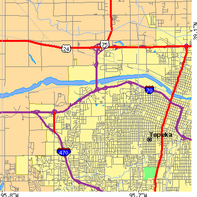 Zip code 66606 close-up map