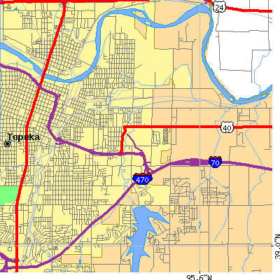 Zip code 66607 close-up map