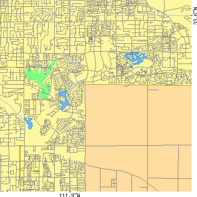 Zip code 85258 close-up map