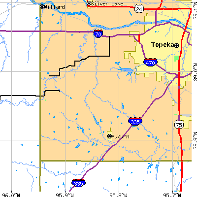 Zip code 66610 close-up map