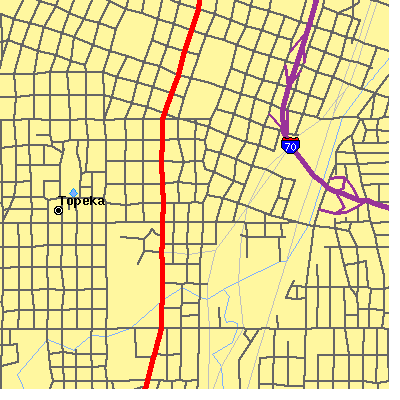 Zip code 66612 close-up map