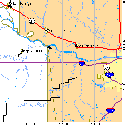 Zip code 66615 close-up map