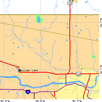 Zip code 66618 close-up map