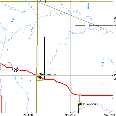 Zip code 66716 close-up map
