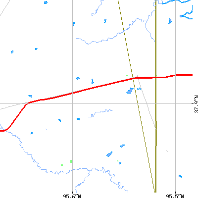 Zip code 66761 close-up map