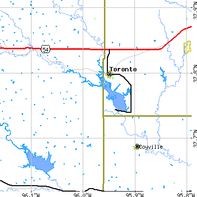 Zip code 66777 close-up map