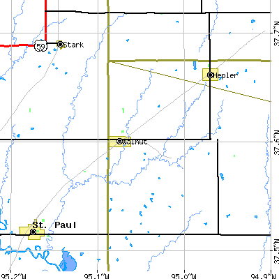 Zip code 66780 close-up map