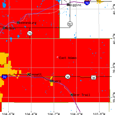 East Adams map