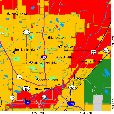 West Adams map