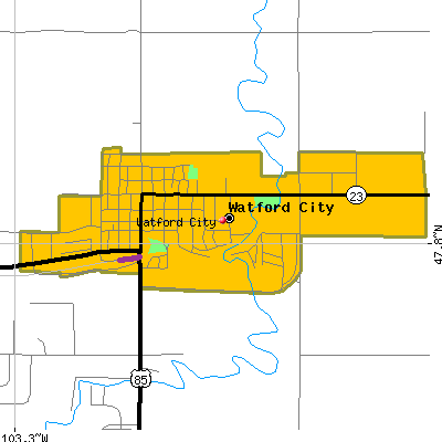 Watford City map