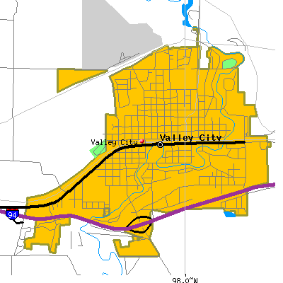 Valley City map