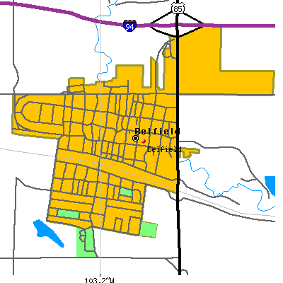 Belfield map
