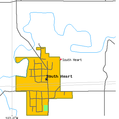 South Heart map