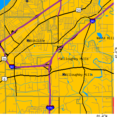 Willoughby Hills map