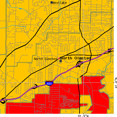 North Olmsted map