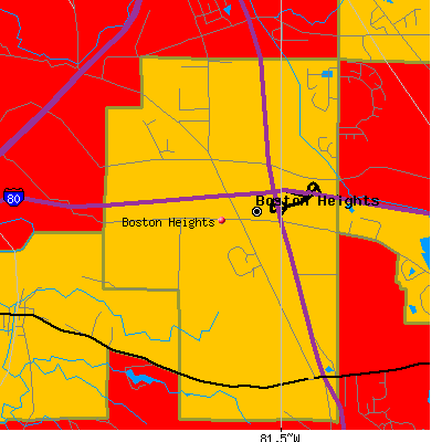 Boston Heights map