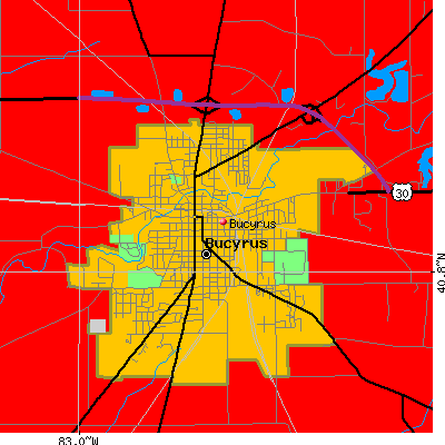 Bucyrus map