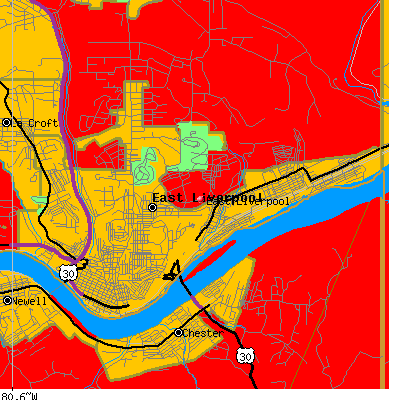 East Liverpool map