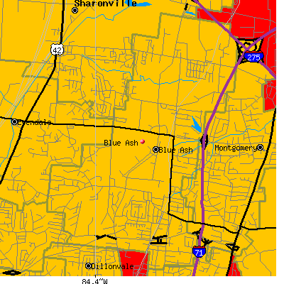 Blue Ash map