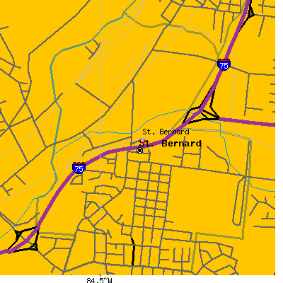 St. Bernard map