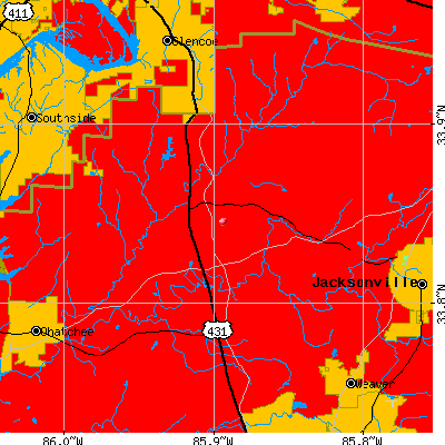 Websters Chapel-Alexandria Valley map