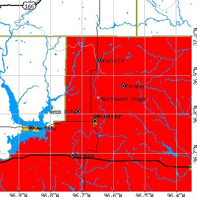 Northwest Osage map