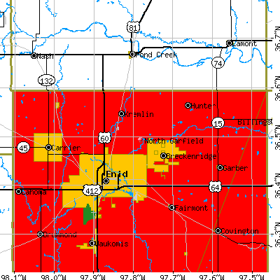 North Garfield map