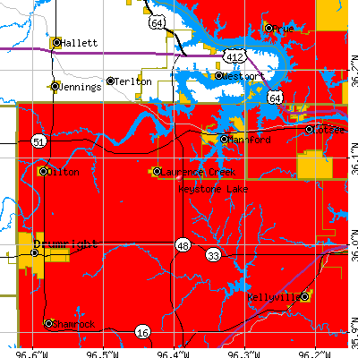 Keystone Lake map