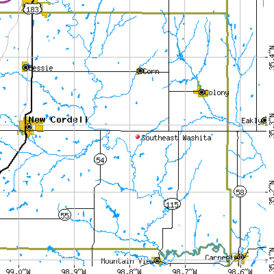 Southeast Washita map