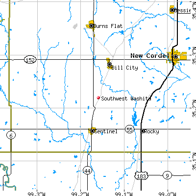 Southwest Washita map