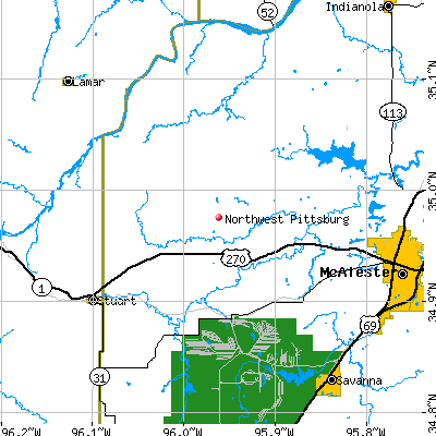 Northwest Pittsburg map
