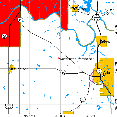Northwest Pontotoc map