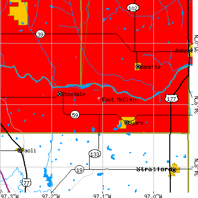 East McClain map
