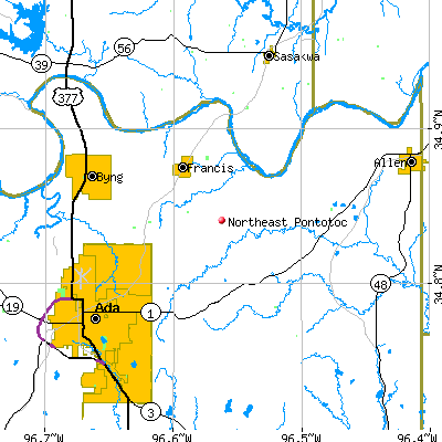 Northeast Pontotoc map