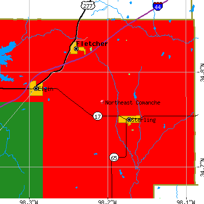 Northeast Comanche map