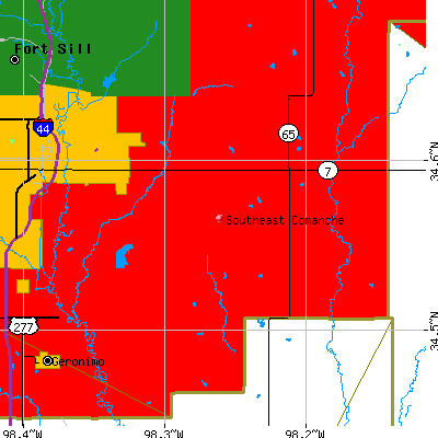 Southeast Comanche map