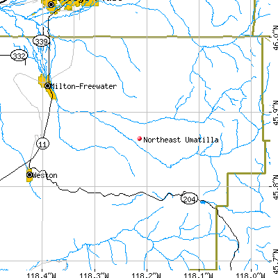 Northeast Umatilla map