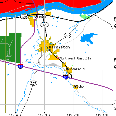 Northwest Umatilla map