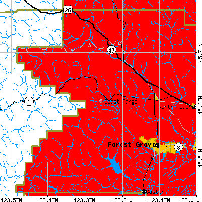 Coast Range map
