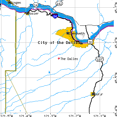 The Dalles map